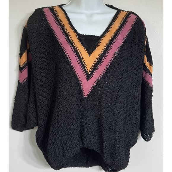 Vintage Norma Canada Sweater Women’s Size Small Style 1223 Leather Trim - Picture 3 of 12